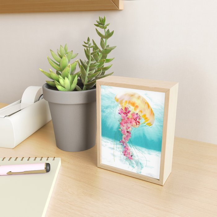 Jellyfish with Flowers Mini Art Print Gallery Image 2