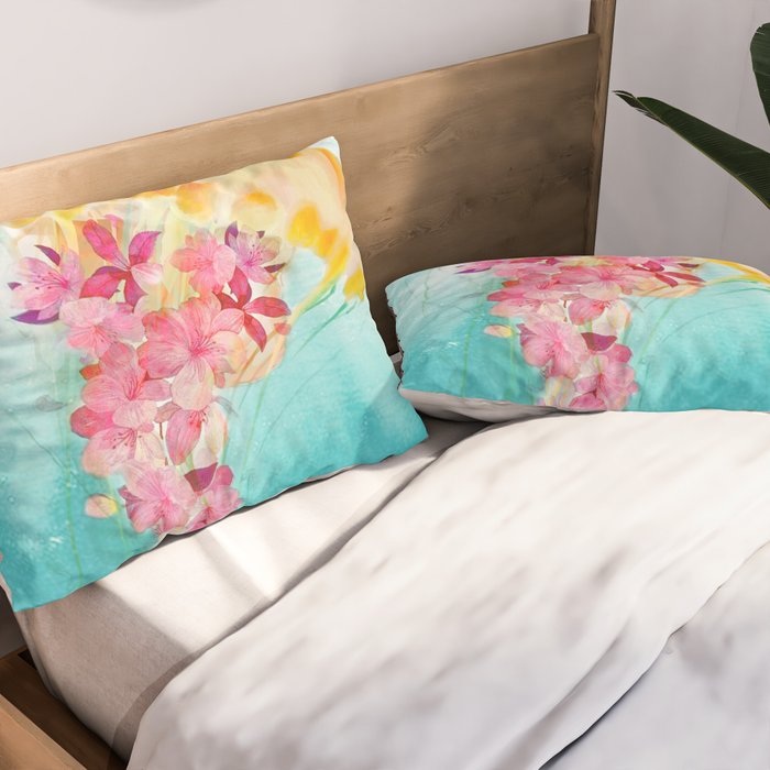 Jellyfish with Flowers Pillow Sham Gallery Image 2