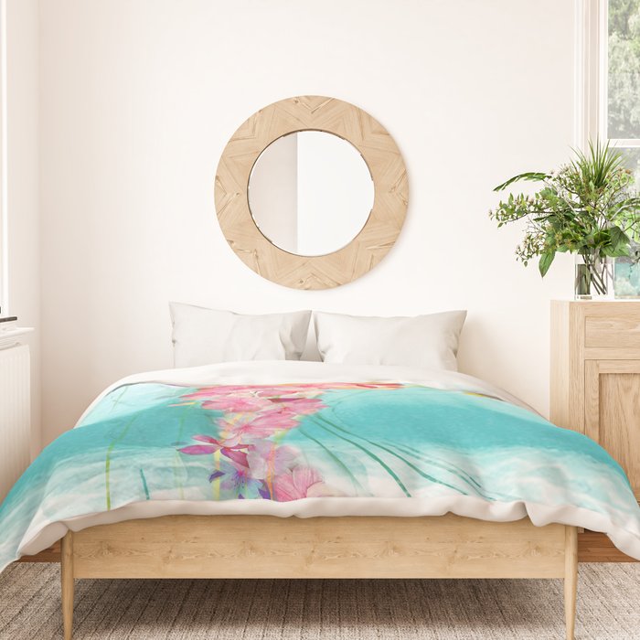 Jellyfish with Flowers Duvet Cover Gallery Image 3