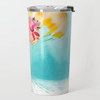 Jellyfish with Flowers Travel Mug Gallery Image 2