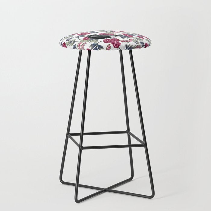 Crows, Bleeding Hearts & Roses Floral/Botanical Pattern Stool Gallery Image 1
