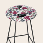 Crows, Bleeding Hearts & Roses Floral/Botanical Pattern Stool Gallery Image 2