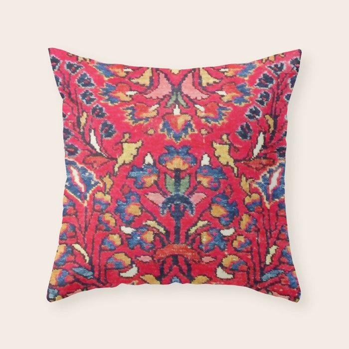 Enjilas Vintage Persian Rug Print Throw Pillow Gallery Image 6