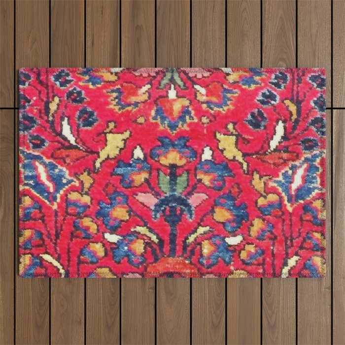 Enjilas Vintage Persian Rug Print Outdoor Rug Gallery Image 1