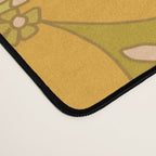70s groovy retro floral pattern orange brown green handdrawn by surfy birdy  Desk Mat Gallery Image 4