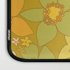 70s groovy retro floral pattern orange brown green handdrawn by surfy birdy  Laptop Sleeve Gallery Image 3