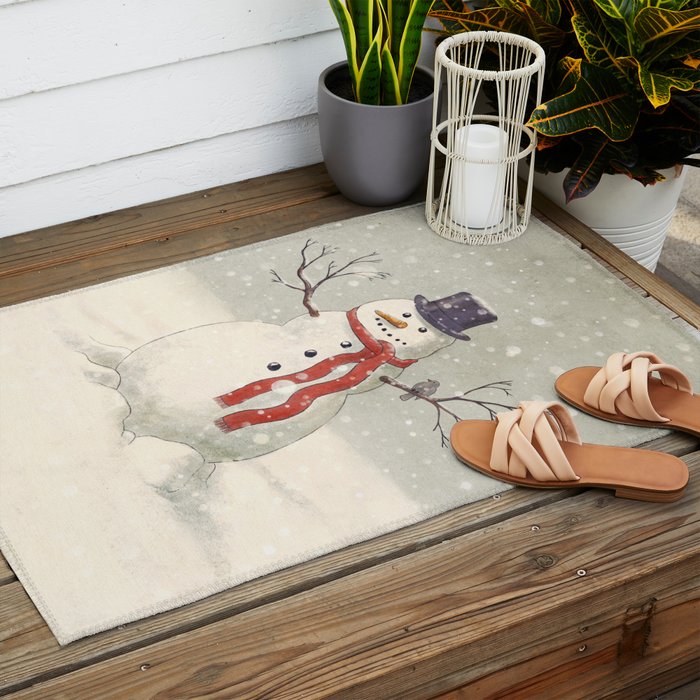 The Snowman  Outdoor Rug Gallery Image 2