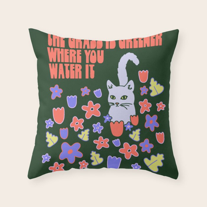 GRASS IS GREENER Throw Pillow Gallery Image 6