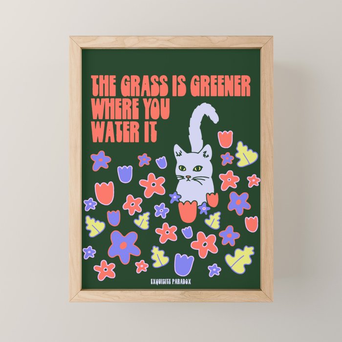 GRASS IS GREENER Mini Art Print Gallery Image 1