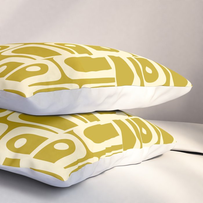 Eclectic Mid Century Modern Piquet Multi Pattern in Chartreuse and Cream Pillow Sham Gallery Image 3