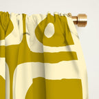 Eclectic Mid Century Modern Piquet Multi Pattern in Chartreuse and Cream Window Curtain Gallery Image 2