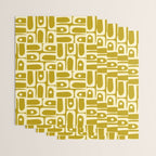 Eclectic Mid Century Modern Piquet Multi Pattern in Chartreuse and Cream Wrapping Paper Gallery Image 3
