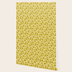 Eclectic Mid Century Modern Piquet Multi Pattern in Chartreuse and Cream Wallpaper Gallery Image 2