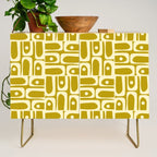 Eclectic Mid Century Modern Piquet Multi Pattern in Chartreuse and Cream Credenza Gallery Image 1