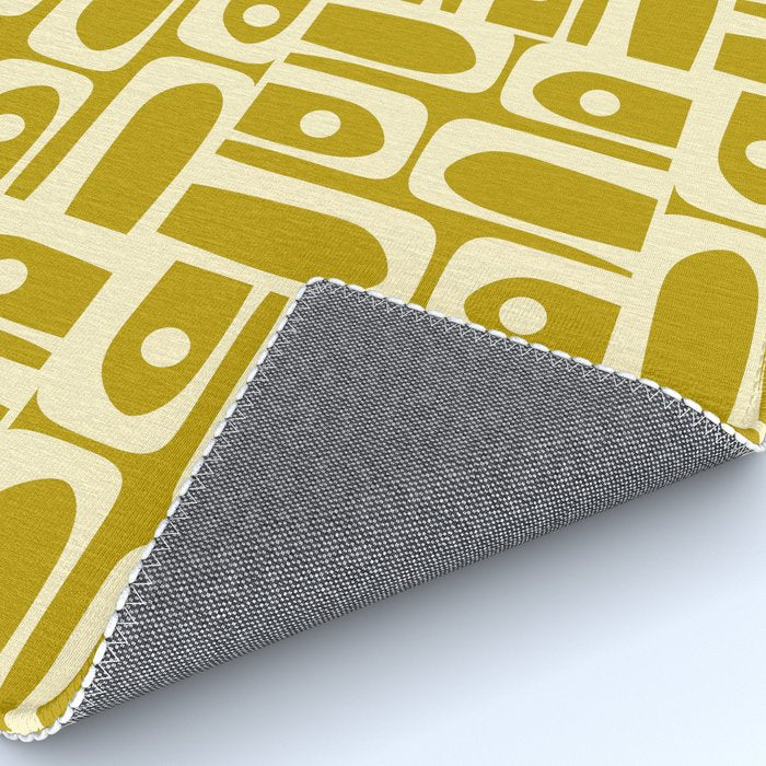Eclectic Mid Century Modern Piquet Multi Pattern in Chartreuse and Cream Rug Gallery Image 4