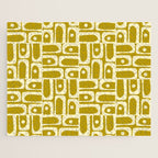 Eclectic Mid Century Modern Piquet Multi Pattern in Chartreuse and Cream Jigsaw Puzzle Gallery Image 1