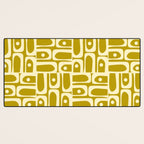 Eclectic Mid Century Modern Piquet Multi Pattern in Chartreuse and Cream Desk Mat Gallery Image 3