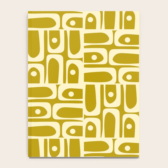 Eclectic Mid Century Modern Piquet Multi Pattern in Chartreuse and Cream Notebook Gallery Image 4