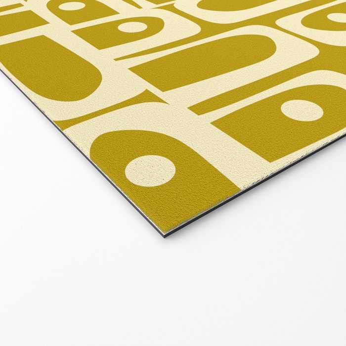 Eclectic Mid Century Modern Piquet Multi Pattern in Chartreuse and Cream Welcome Mat Gallery Image 2