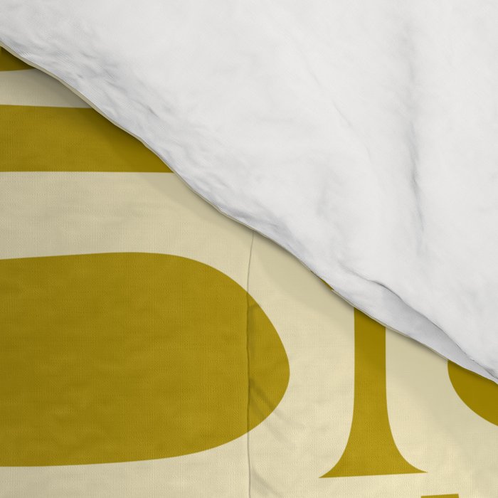 Eclectic Mid Century Modern Piquet Multi Pattern in Chartreuse and Cream Comforter Gallery Image 4