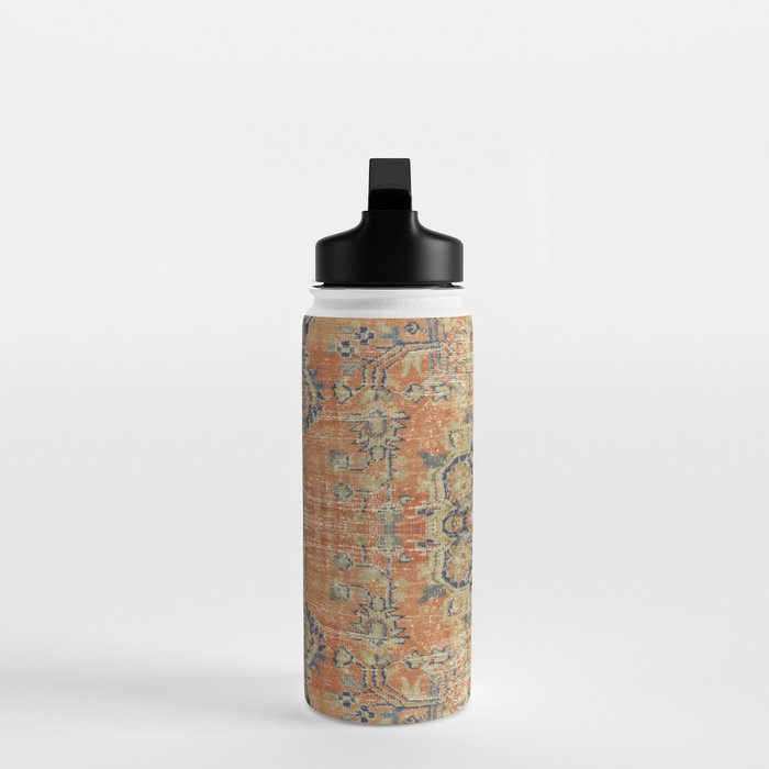 Vintage Woven Coral and Blue Kilim Water Bottle Gallery Image 3