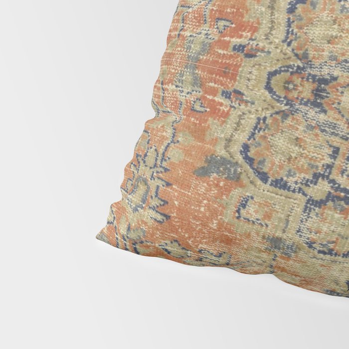Vintage Woven Coral and Blue Kilim Pillow Sham Gallery Image 4