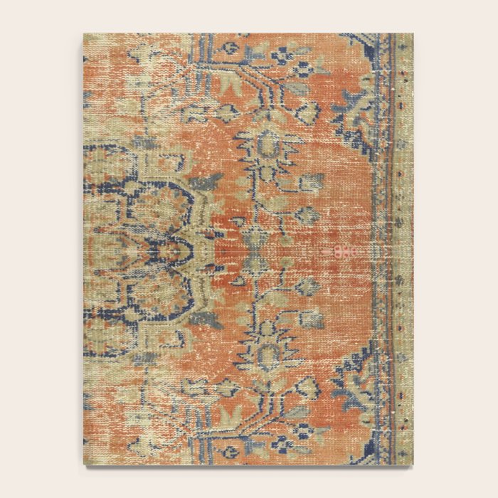 Vintage Woven Coral and Blue Kilim Notebook Gallery Image 4