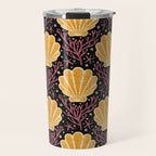 Seashell - marigold and black Travel Mug Gallery Image 1