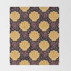 Seashell - marigold and black Throw Blanket Gallery Image 2