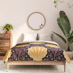 Seashell - marigold and black Comforter Gallery Image 3