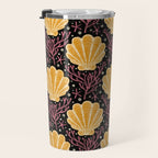 Seashell - marigold and black Travel Mug Gallery Image 3