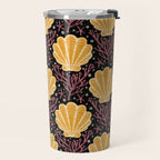 Seashell - marigold and black Travel Mug Gallery Image 2