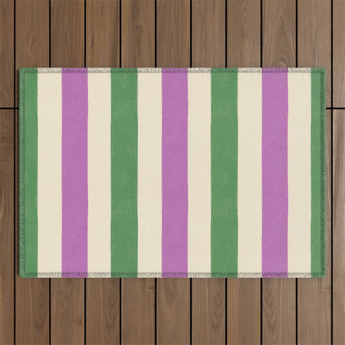 Handmade Bold Stripe Design Outdoor Rug Gallery Image 1