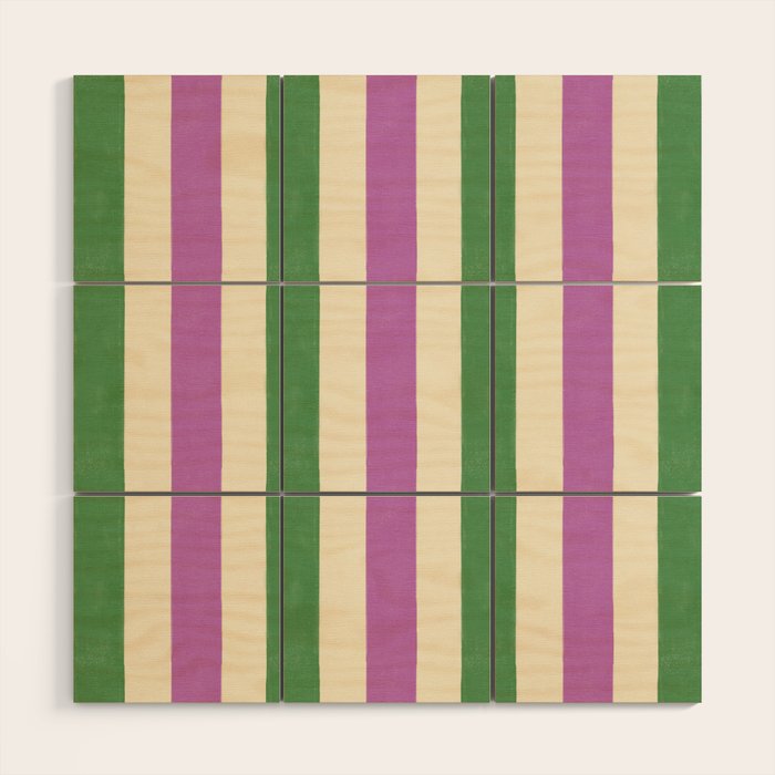 Handmade Bold Stripe Design Wood Wall Art Gallery Image 1