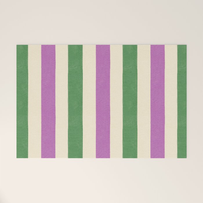Handmade Bold Stripe Design Welcome Mat Gallery Image 1
