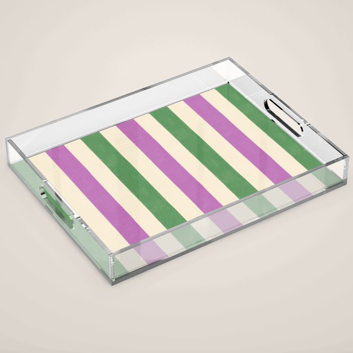 Handmade Bold Stripe Design Acrylic Tray Gallery Image 1