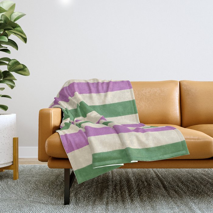 Handmade Bold Stripe Design Throw Blanket Gallery Image 1