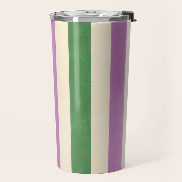 Handmade Bold Stripe Design Travel Mug Gallery Image 2