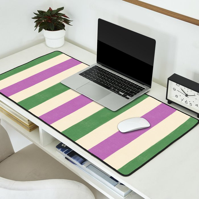 Handmade Bold Stripe Design Desk Mat Gallery Image 2