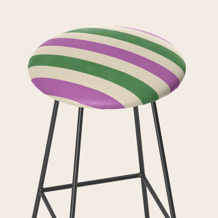 Handmade Bold Stripe Design Stool Gallery Image 2