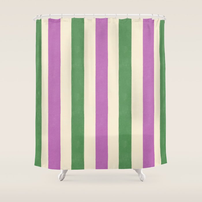 Handmade Bold Stripe Design Shower Curtain Gallery Image 1