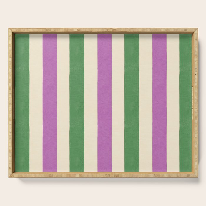 Handmade Bold Stripe Design Serving Tray Gallery Image 1