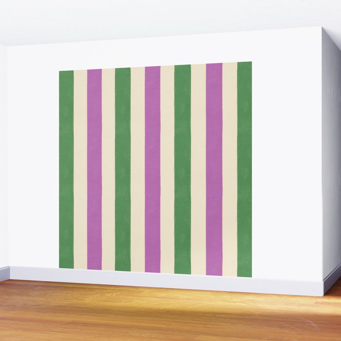 Handmade Bold Stripe Design Wall Mural Gallery Image 2