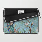 Chinoiserie Aqua Turquoise Peacock Garden & William Morris Art  Laptop Sleeve Gallery Image 2