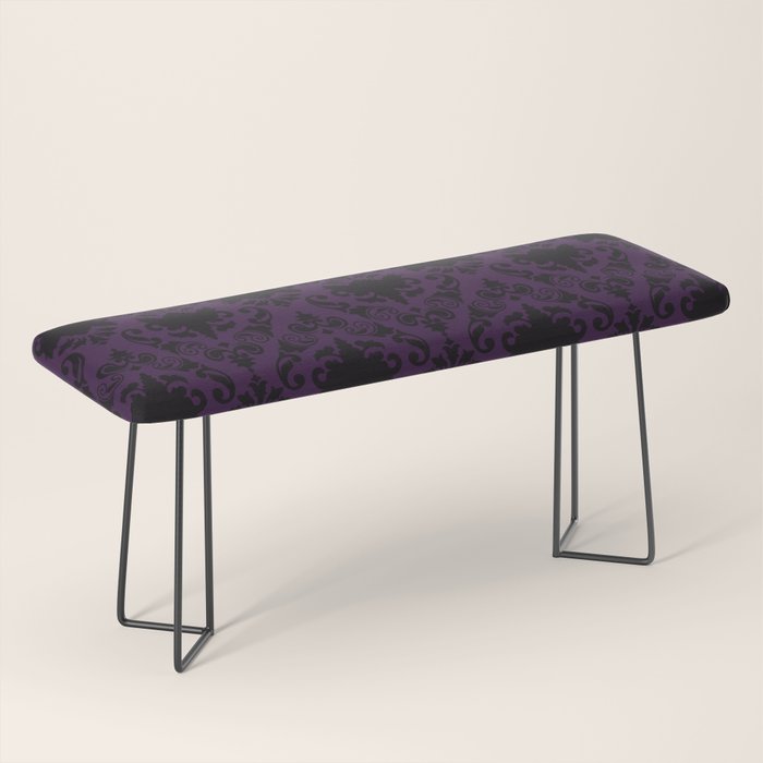 Aubergine and Black Damask Bench Gallery Image 1