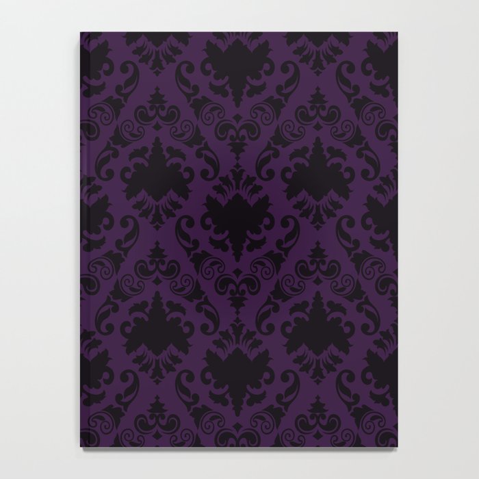 Aubergine and Black Damask Notebook Gallery Image 4