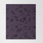 Aubergine and Black Damask Throw Blanket Gallery Image 2