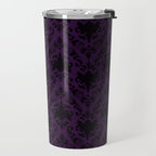 Aubergine and Black Damask Travel Mug Gallery Image 2