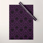 Aubergine and Black Damask Wrapping Paper Gallery Image 1