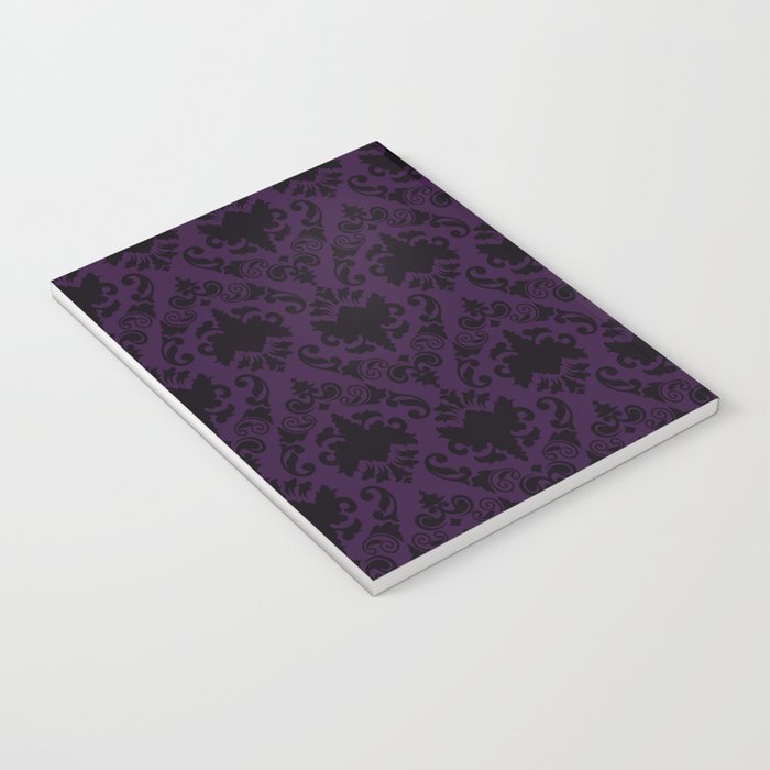 Aubergine and Black Damask Notebook Gallery Image 3